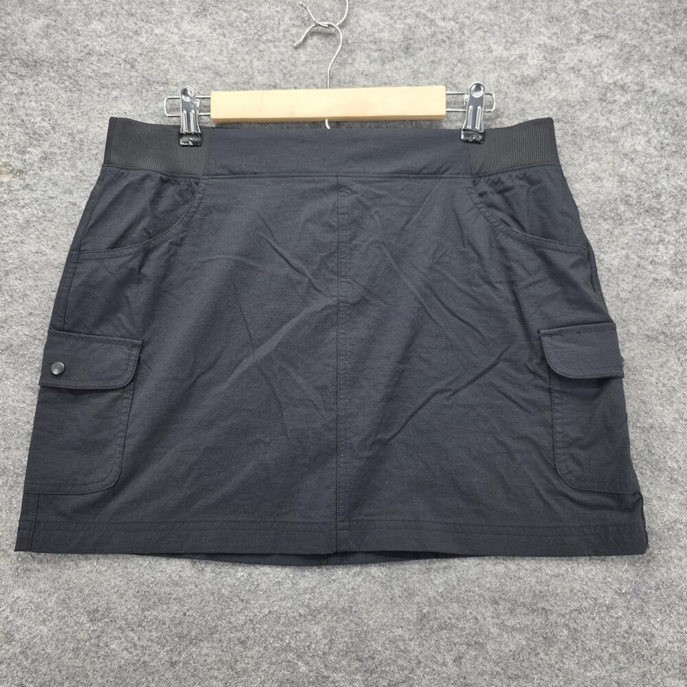 Eddie Bauer Skirt Womens Large Black Cargo Pockets Stretch Outdoor Hiking Trail
